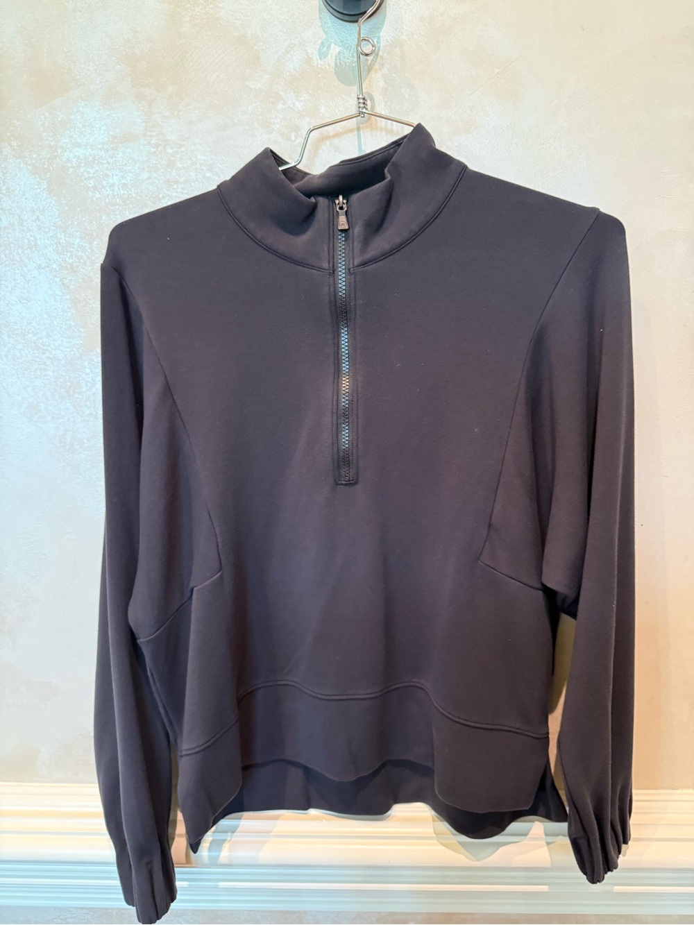 Peter Millar Black Quarter-Zip Mock Neck Pullover